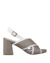 Silvia Rossini Woman Sandals Taupe Size 6 Leather In Grey