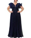 Silvia Rufino Solid Maxi Dress In Blue