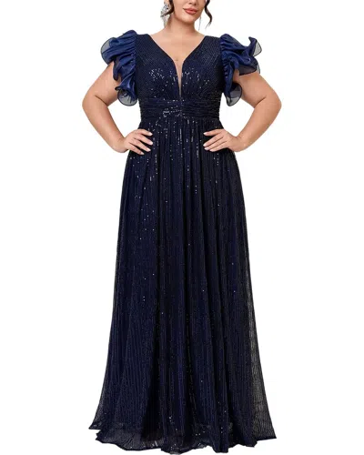 Silvia Rufino Solid Maxi Dress In Blue