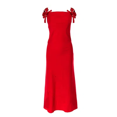 Silvia Serban Women's "a" Line Red Jersey Dress