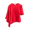 SILVIA SERBAN WOMEN'S ASYMMETRICAL RED JERSEY TOP