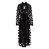 SILVIA SERBAN WOMEN'S BLACK A-LINE TRENCH COAT