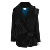 Silvia Serban Women's Black Jacket With Detachable Tullle Ruffles In Black