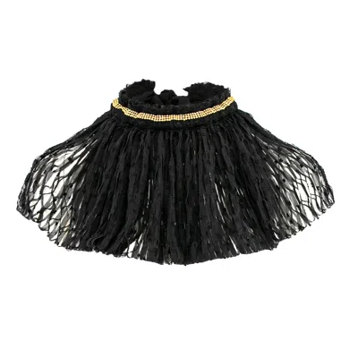 Silvia Serban Women's Black Laser Cut Veil Collar