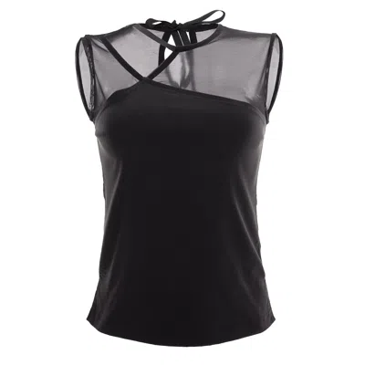Silvia Serban Women's Black Mesh Cutout Top