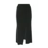 Silvia Serban Women's Black Ribbed Skirt With Elasticated Tulle Linen In Black