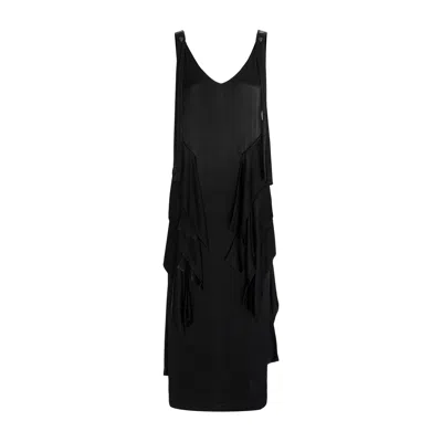 Silvia Serban Women's Black Satin Dress And Adjustable Straps