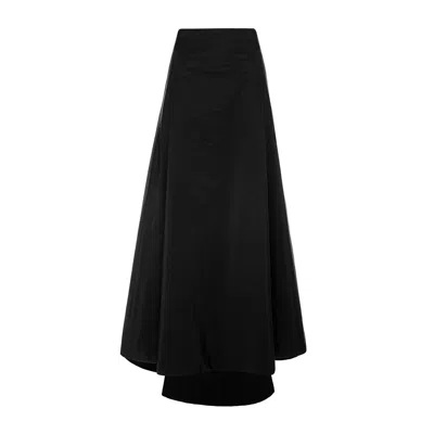 Silvia Serban Women's Black Taffeta Skirt With Train