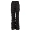 Silvia Serban Women's Black Three D Applications Trousers With Separate Lining In Black