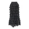 Silvia Serban Women's Black Veil Skirt With Adjustable Length In Black