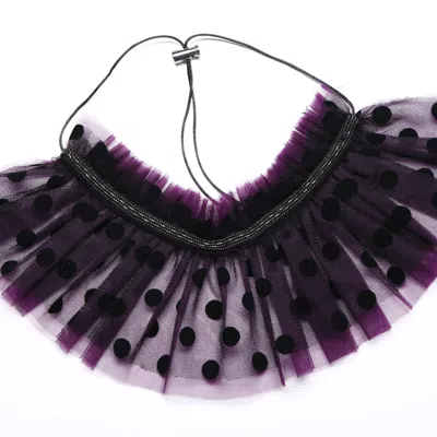 Silvia Serban Women's Black Violet Tulle Collar