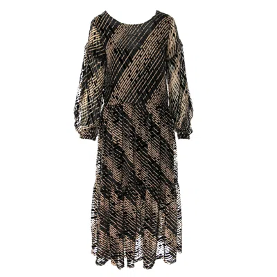 Silvia Serban Women's Black / White Ruffles Dress With Detachable Sleeves In Black/white