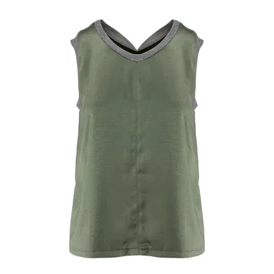 Silvia Serban Women's Green Reversible Olive Satin Top