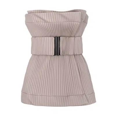 Silvia Serban Women's Neutrals Beige Pleated Eco-leather Belt In Brown