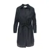 Silvia Serban Women's Neutrals / Blue Perforated Jeans Jacket & Vest With Negligee In Blue