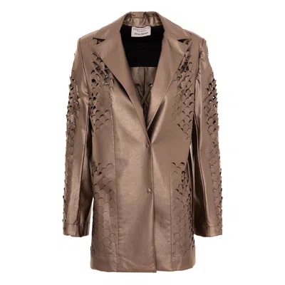 Silvia Serban Women's Neutrals / Gold Laser Cut Bronze Jacket