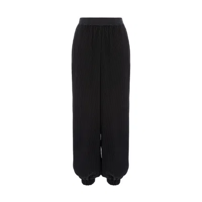 Silvia Serban Women's Pleated Black Voile Harem Trousers
