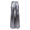 Silvia Serban Women's Silver Lycra Flared Pants In Silver