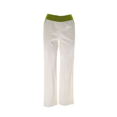 Silvia Serban Women's White Whet Look Trousers