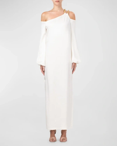 Silvia Tcherassi Ada One-shoulder Maxi Dress With Rope Detail In White