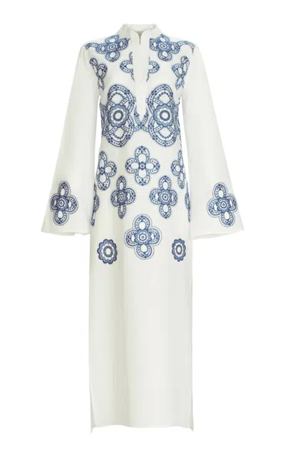 Silvia Tcherassi Adalys Linen-cotton Tunic Midi Dress In Multi