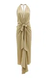 Silvia Tcherassi Adara Gathered Gown In Gold