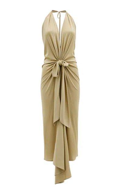 Silvia Tcherassi Adara Gathered Gown In Gold