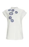 Silvia Tcherassi Adele Linen-cotton Top In Multi
