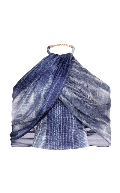 Silvia Tcherassi Adib Silk-blend Halter Blouse In Multi