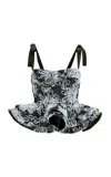 Silvia Tcherassi Adriana Sequined Peplum Top In Multi