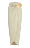 Silvia Tcherassi Adrianne Satin Midi Wrap Skirt In Nude