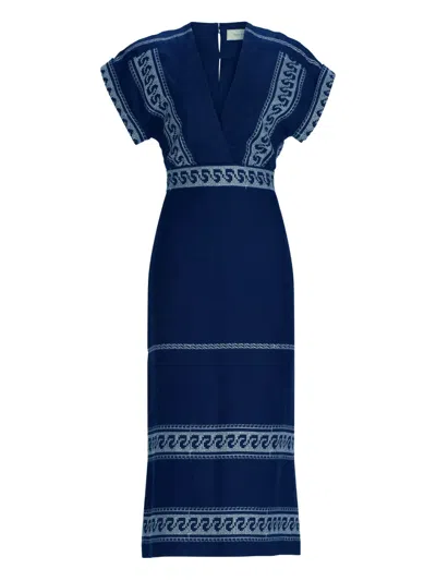 Silvia Tcherassi Ady Midi Dress In Blue