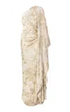 Silvia Tcherassi Afrodita Metallic Silk Jacquard Maxi Dress In Neutral