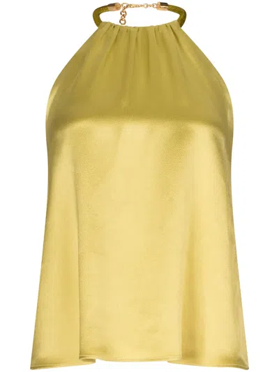 Silvia Tcherassi Agatha Neckholder-bluse In Gelb