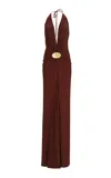 Silvia Tcherassi Aiko Maxi Dress In Burgundy