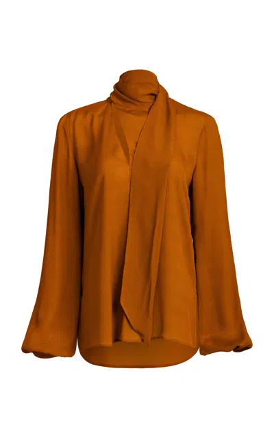 Silvia Tcherassi Alanis Cutout Blouse In Brown