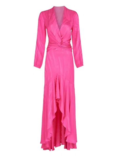 Silvia Tcherassi Albarella Twist-detail Ruffled Maxi Dress In Pink