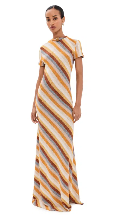 Silvia Tcherassi Allie Maxi Dress Multi Color Stripes