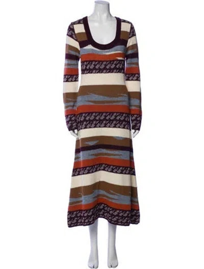 Pre-owned Silvia Tcherassi Alpaca Long Dress In Multi