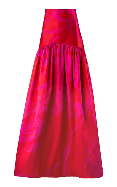 Silvia Tcherassi Amelia Floor-length Maxi Skirt In Red