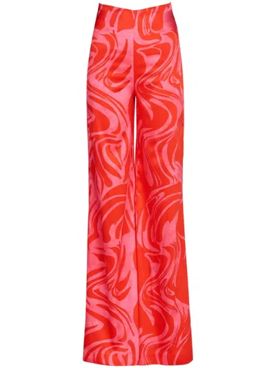 Silvia Tcherassi Andie Printed Silk Wide-leg Pants In Multi