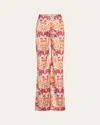 Silvia Tcherassi Andie Printed Silk-blend Pants In Multclra