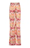 Silvia Tcherassi Andie Printed Silk-blend Pants In Multclra