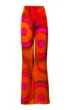 Silvia Tcherassi Andie Stretch-silk Wide-leg Pants In Red