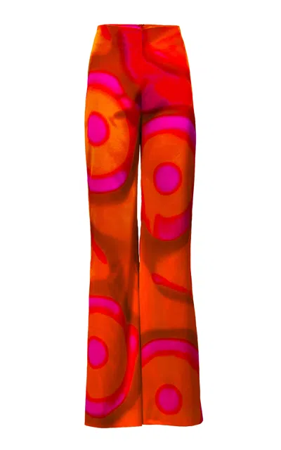 Silvia Tcherassi Andie Stretch-silk Wide-leg Pants In Red