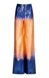 Silvia Tcherassi Andie Tie-dye Silk Wide-leg Pants In Multi
