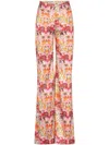 Silvia Tcherassi Andie Printed Silk-blend Pants In Pink