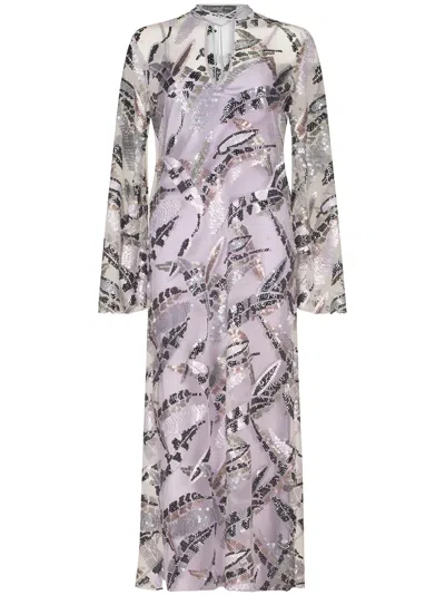Silvia Tcherassi Andria Sequin-embellished Maxi Dress In Purple