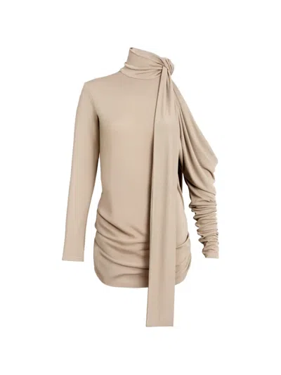 Silvia Tcherassi Angel Draped Blouse In Neutral