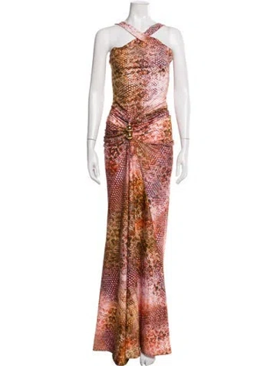 Pre-owned Silvia Tcherassi Animal Print Long Dress In Multi